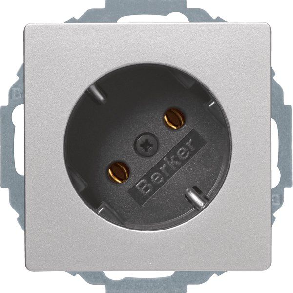 Berker - Steckdose SCHUKO-Steckdose alu/samt 47276084 45°