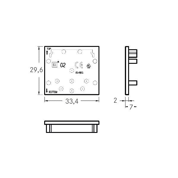 Brumberg Leuchten - Mechanisches Zubehör/Ersatzteile für Leuchten Endkappen-Set 53024070 (VE2) weiß