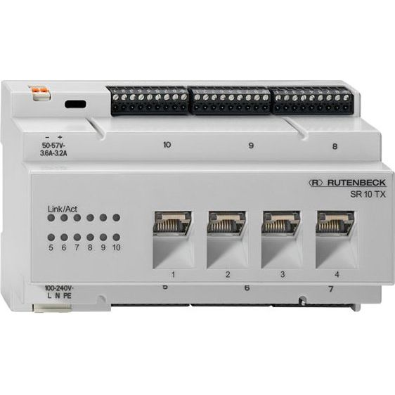 Rutenbeck - Netzwerk Switch Gigabit-Switch SR 10TX GB PoE für REG Montage