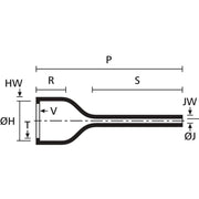 HellermannTyton - Aufteilkappe Warmschrumpfformteil 176-1-G PO-X BK 4:1, schwarz