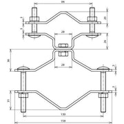 DEHN - Zubehör/Ersatzteile für Erdung und Blitzschutz Geländerbefestigung BS D40.50 D70.90 V2A D 70-90mm