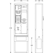 uesa - Zähler-Komplettschrank Zähleranschlußsäule ZAS-S-1-1MP WEMAG 2100x590x320mm