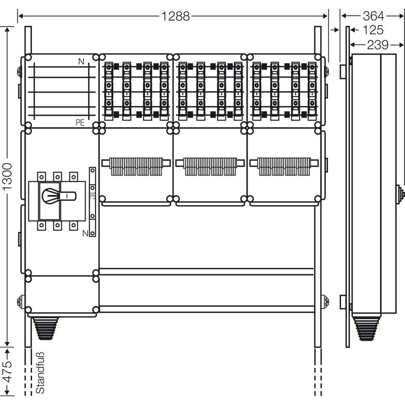 Hensel - Verteilerschrank für Energieversorgung Ladeverteiler Mi EV 22kW 12000 f.12 Ladep. a 22kW