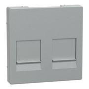 Merten - Einsatz/Abdeckung für Kommunikationstechnik Zentralplatte 2f.alu MEG4562-0460 für Modular-Jack