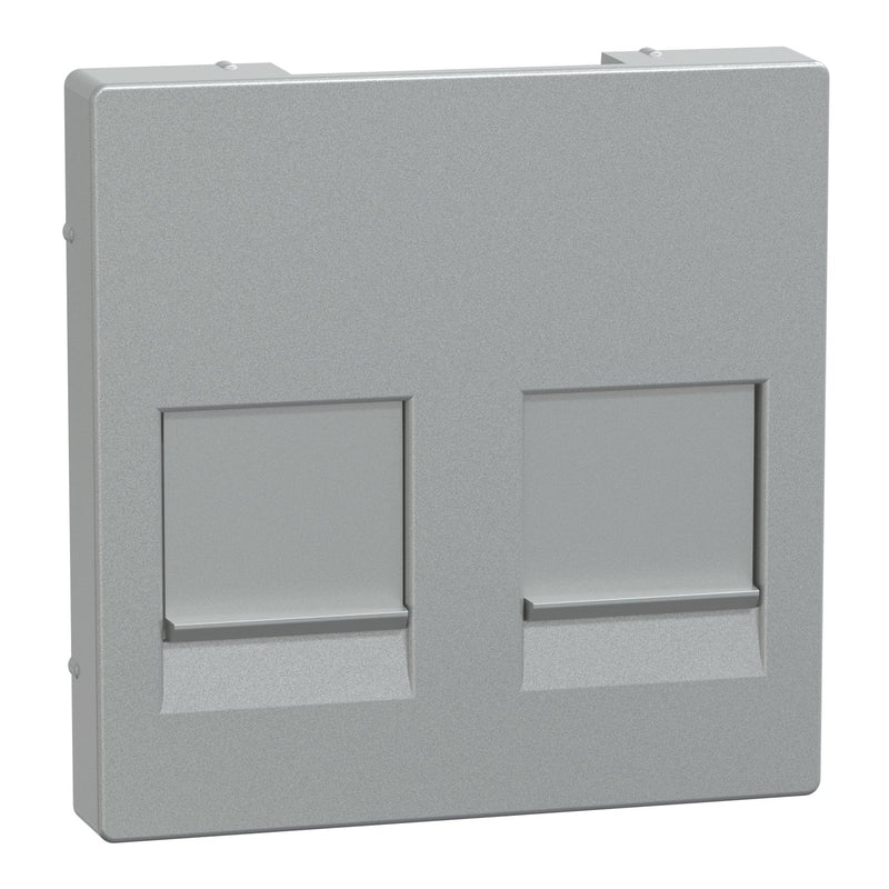 Merten - Einsatz/Abdeckung für Kommunikationstechnik Zentralplatte 2f.alu MEG4562-0460 für Modular-Jack