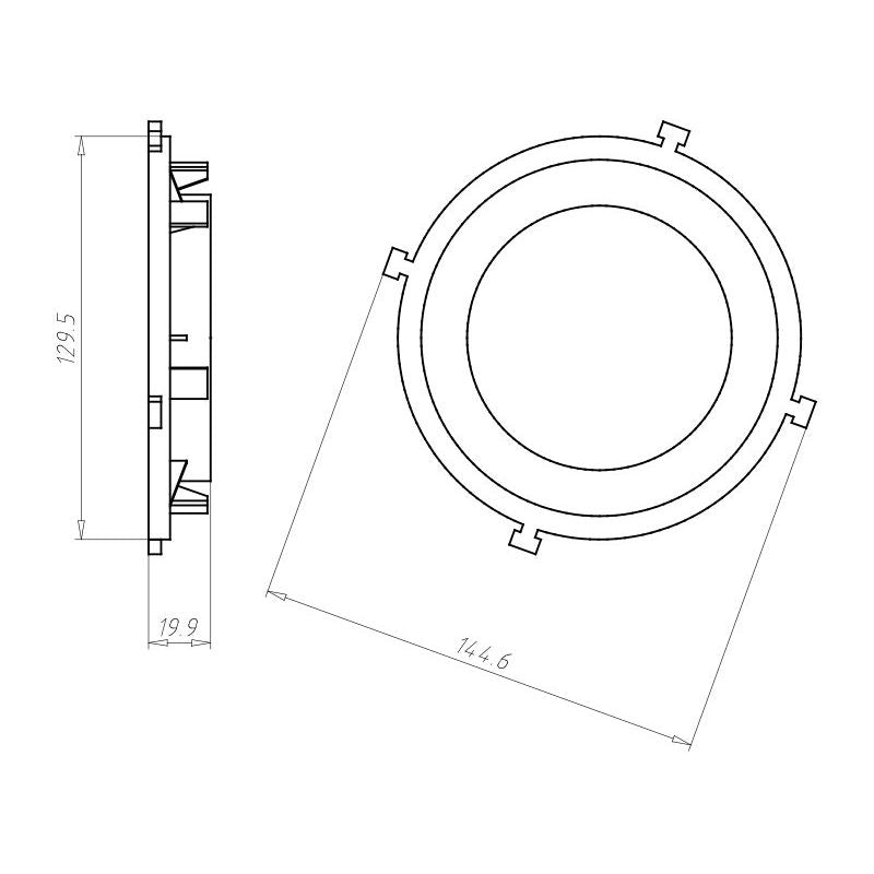 Kaiser - Zubehör/Ersatzteile für Leuchteneinbaugehäuse Frontteil HaloX 100 1281-04 DA 85 für Ortbeton − 10 Stück