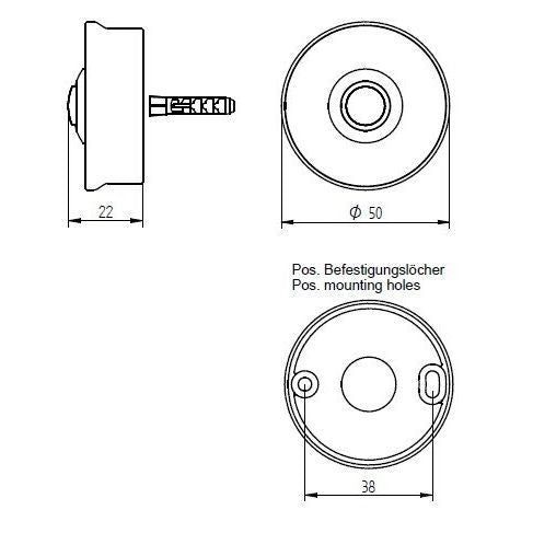Grothe - Klingeldrücker Etagenplatte Piccolo cerchio ws 1 We, ws