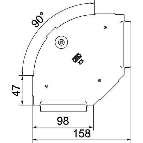 OBO Bettermann - Deckel Bogen für Kabeltragsystem Deckel für 90Grad-Bogen RBD 90 100 FS B100mm, bandverzinkt − 1 Stück