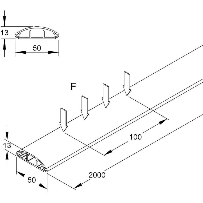HKL - Aufboden-Leitungsführungskanal Kanal gr BDK1250.1 − 24 Meter
