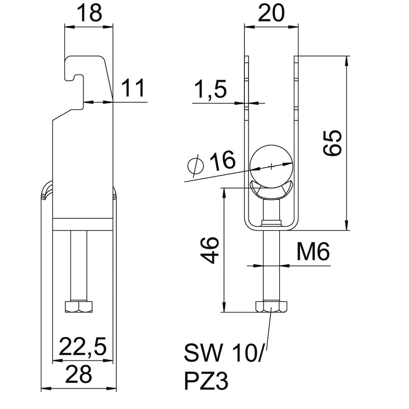 OBO Bettermann - Bügelschelle BS-U2-M-16 FT 2-fach − 50 Stück
