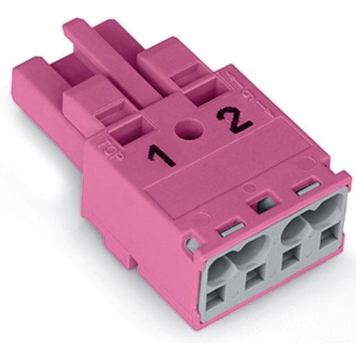 WAGO - Steckverbinder für steckbare Gebäudeinstallation Buchse 2-polig 770-282 Kod. B,pink − 100 Stück