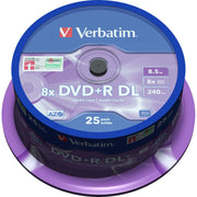 Verbatim - Speichermedium digital DVD+R DL 8.5GB/240Min/8x 43757 (VE25) Cakebox (25 Disc)