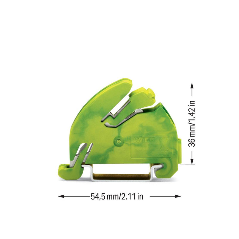 WAGO - Sammelschienenträger PE-Sammelschienenträger 812-141 gn-ge DIN 35 − 25 Stück
