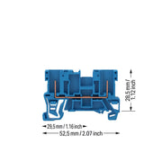WAGO - Durchgangs-Reihenklemme 2-Pin-Basisklemme 769-156/000-006 blau − 100 Stück