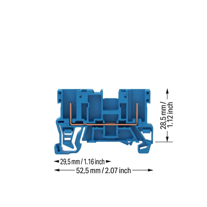 WAGO - Durchgangs-Reihenklemme 2-Pin-Basisklemme 769-156/000-006 blau − 100 Stück