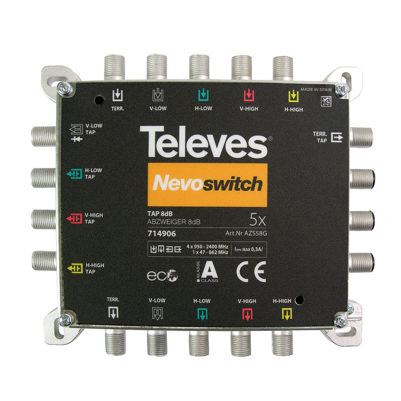 Televes - Abzweiger und Verteiler Abzweiger 5f. Guß AZS58G 8dB NEVO