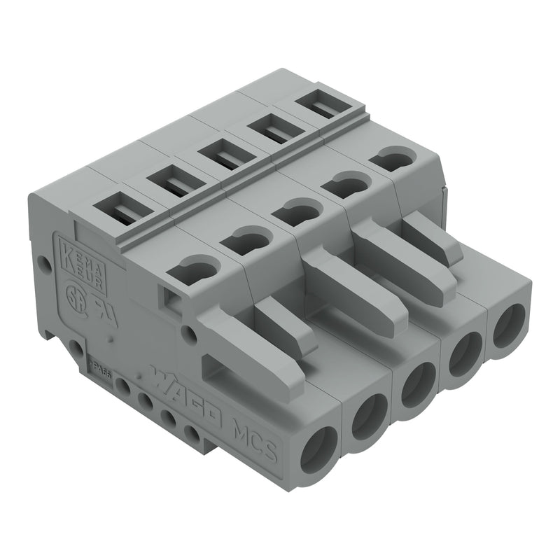 WAGO - Kabelsteckverbinder für Leiterplattensteckverbinder 1-Leiter-Federleiste 231-105/102-000 CAGECLAMP,2,5 mm²,gr − 100 Stück