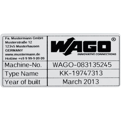 WAGO - Kennzeichnungsmaterial Etikett si 210-804 44x99mm 500Stck/Roll