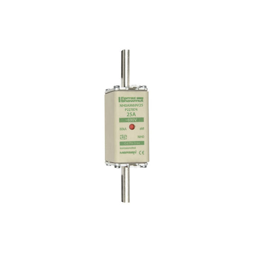 Mersen - Messersicherung Sicherungseinsatz NH aM NH0AM69V25 Gr.0 25A sfü KM − 3 Stück