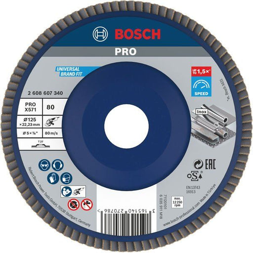 Bosch - Trenn-/Schleifscheibe PRO X571 2608607340 Fächerschleifscheibe