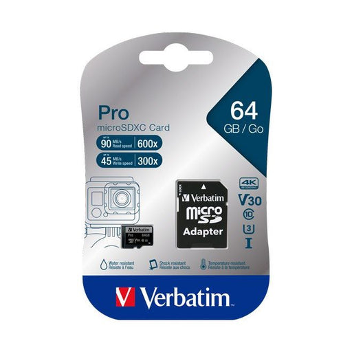 Verbatim - Speichermedium digital microSDXC-Card 64GB PRO 47042 Class 10, U3, UHS-I