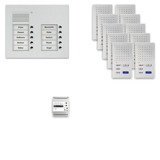 TCS Tür Control - Türsprech-Set Audio Außenstation Pack 10 PPUF10/2-EN/02 PUK 2reihig10Tast.UP