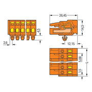 WAGO - Kabelsteckverbinder für Leiterplattensteckverbinder 1-Leiter-Federleiste 231-313/008-000 CAGECLAMP,2,5mm²,or − 25 Stück