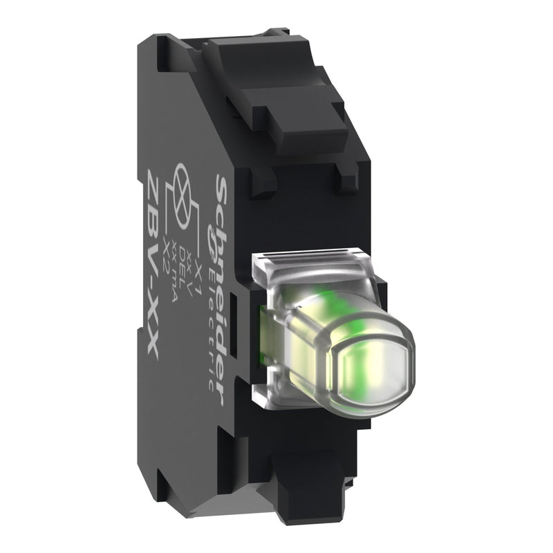 Schneider Electric - Lampenfassungsblock für Befehls- und Meldegeräte LED-Modul ZBVGM1T weiß, 110-230V AC − 1 Stück