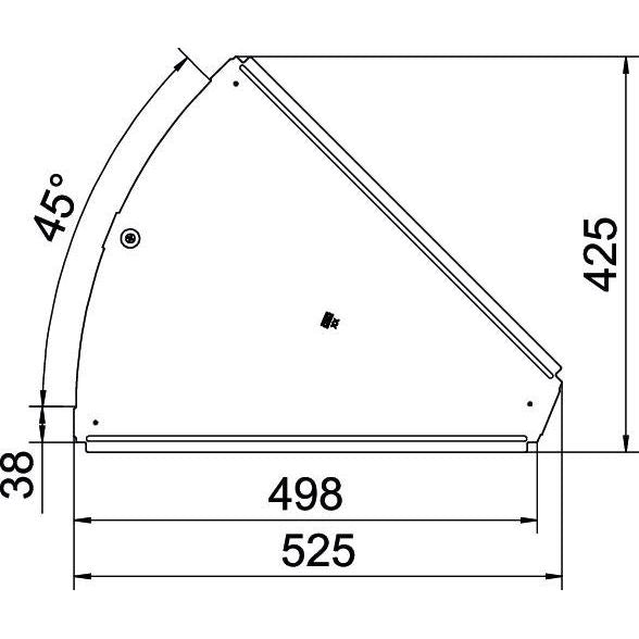 OBO Bettermann - Deckel Bogen für Kabeltragsystem Deckel für 45Grad-Bogen RBD 45 500 DD B500mm, bandverzinkt