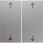 Berker - Abdeckung/Bedienelement für Installationsschalterprogramme Wippe alu matt 16441404 mit Symbol Pfeile