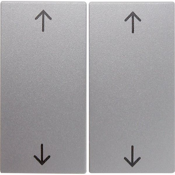 Berker - Abdeckung/Bedienelement für Installationsschalterprogramme Wippe alu matt 16441404 mit Symbol Pfeile