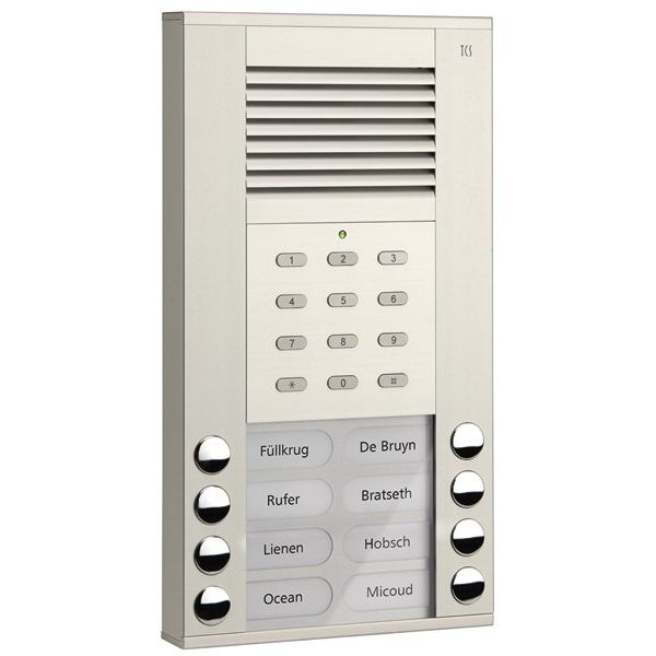 TCS Tür Control - Türstation für Türkommunikation Audioaußenstation 1-reihig ASE51080-0010 8 Tasten Codeschl