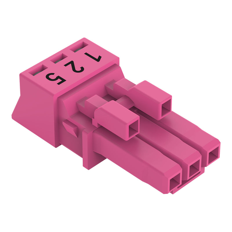WAGO - Steckverbinder für steckbare Gebäudeinstallation Buchse 3-polig 890-283/081-000 Kod. B,pink − 50 Stück