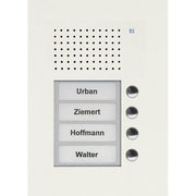 TCS Tür Control - Türstation für Türkommunikation Audio Außenstation PUK 4 PUK04/1-WS Tasten 1spaltig UP w