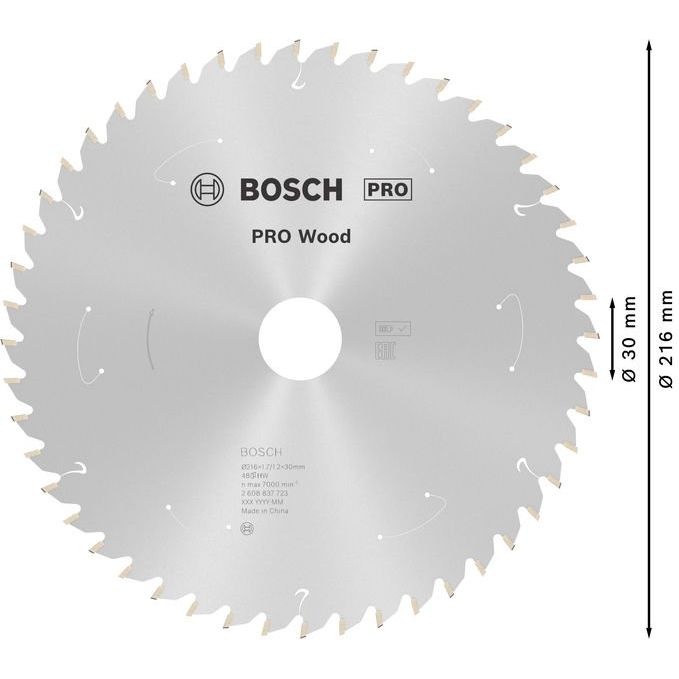 Bosch - Kreissägeblatt PRO Wood cordless 2608837723 Kreissägeblatt 216 x