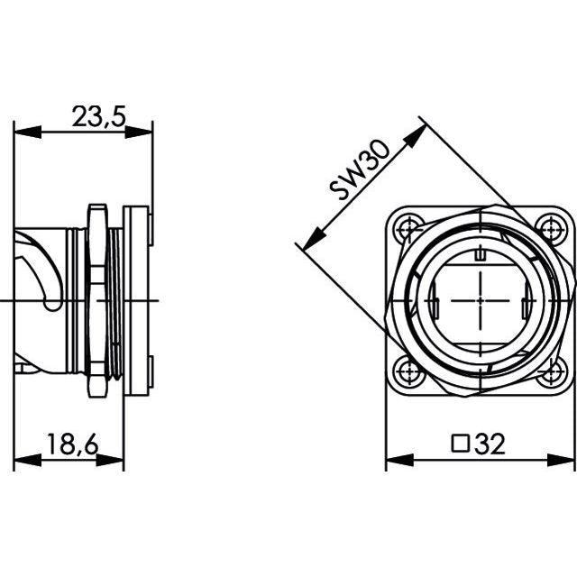 Telegärtner - Zubehör/Ersatzteile für modulares Anschlusssystem STX V1 Flansch 100022892