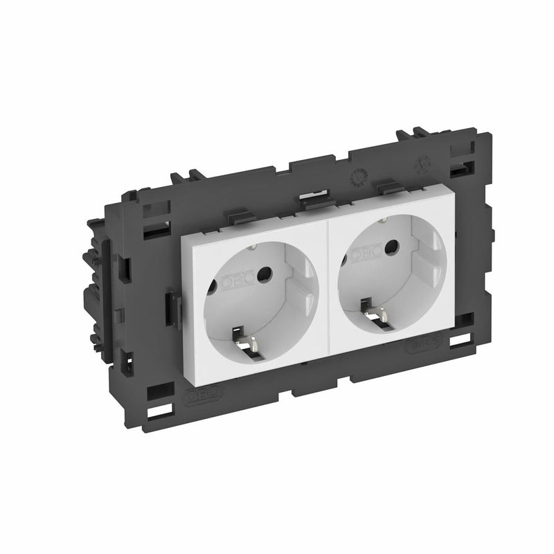 OBO Bettermann - Steckdose 0 Grad, 2-fach STD-D0C8 RW2 250V,10/16A,Schutzk