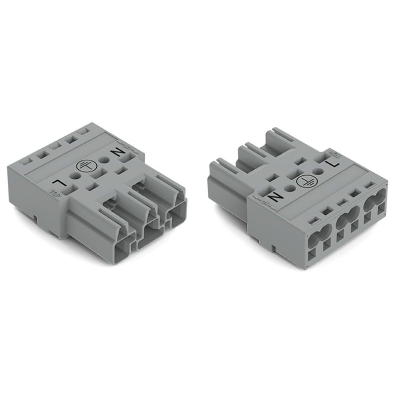 WAGO - Steckverbinder für steckbare Gebäudeinstallation Stecker 3-polig 770-253/060-000 Kod. B,grau − 100 Stück