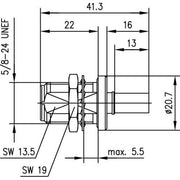 Telegärtner - Koax-Steckverbinder N-Einbaubuchse cr/cr 100024059 G30(1.5/3.8)