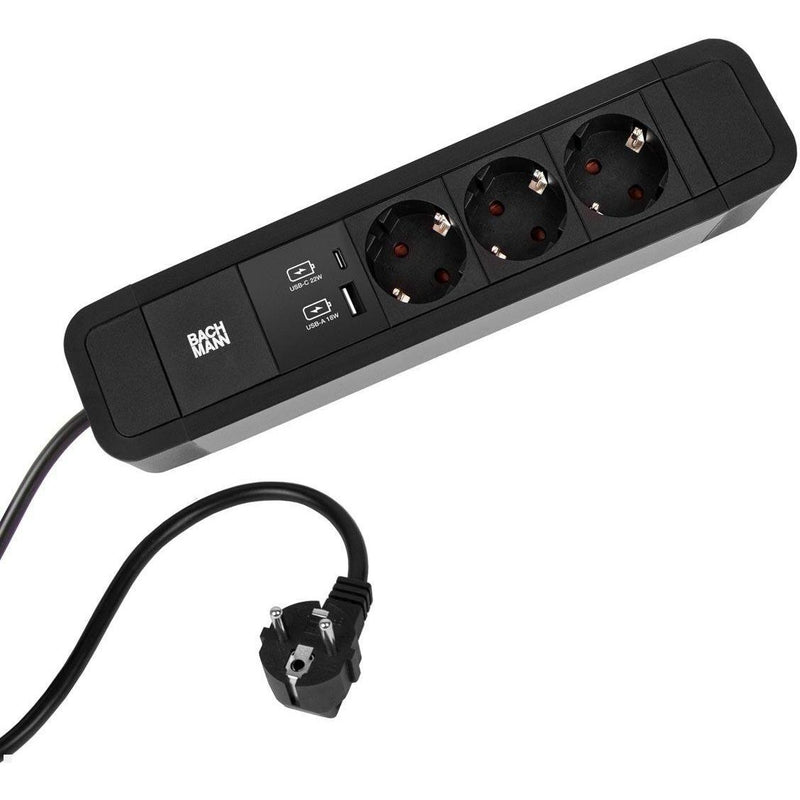 Bachmann - Mehrfachsteckdose Steckdosenleiste Primo 2 350.008 3xCEE7/3, 1xUSB A+C
