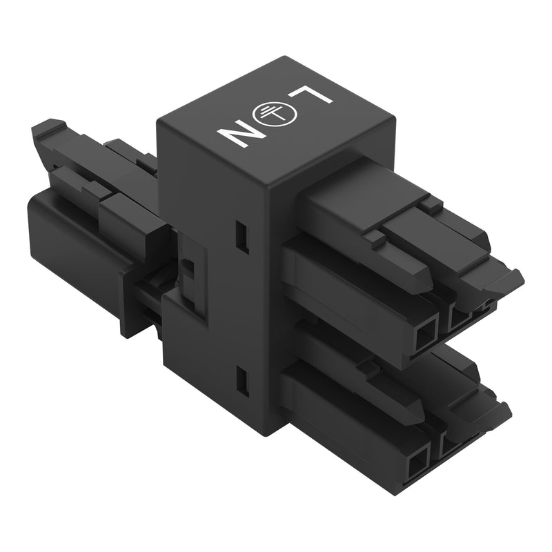 WAGO - Kompaktverteiler für steckbare Gebäudeinstallation h-Verteiler 3-polig 890-636 Kod. A,schwarz − 50 Stück