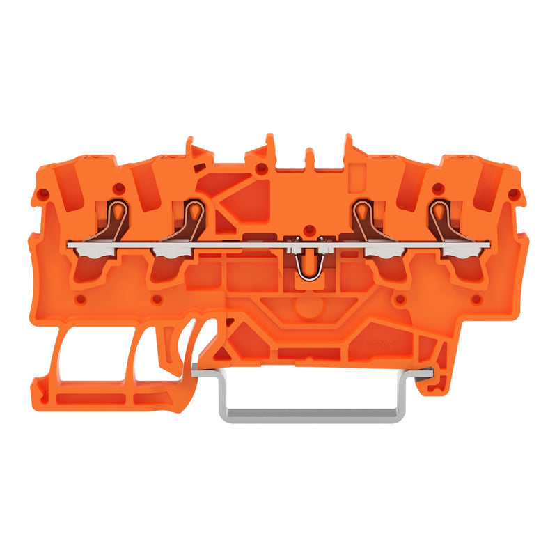 WAGO - Durchgangs-Reihenklemme 4-Leiter-Durchgangsklemme 2201-1402 1,5 mm²,orange − 100 Stück