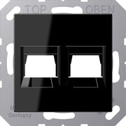 Jung - Einsatz/Abdeckung für Kommunikationstechnik Abdeckung 2-fach A 1569-2 WE SW f.MJ WE AMP, Radiall