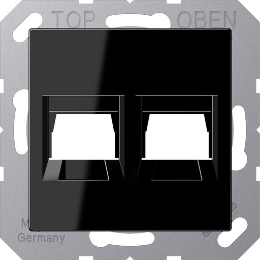 Jung - Einsatz/Abdeckung für Kommunikationstechnik Abdeckung 2-fach A 1569-2 WE SW f.MJ WE AMP, Radiall