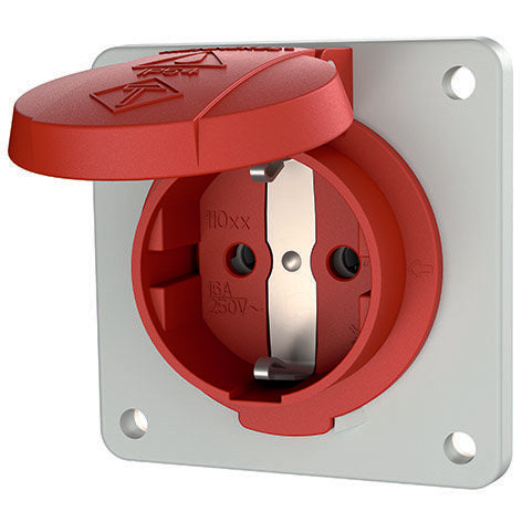 Mennekes - Schutzkontakt-Anbausteckdose SCHUKO rot 11013F 16A2p+E 230V, IP54