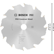 Bosch - Kreissägeblatt PRO Construct Wood 2608640630 Kreissägeblatt 160 x