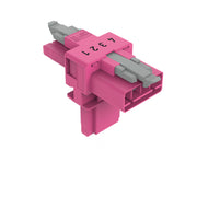 WAGO - Kompaktverteiler für steckbare Gebäudeinstallation T-Verteiler 4-polig 890-1733 Kod. B,pink − 25 Stück