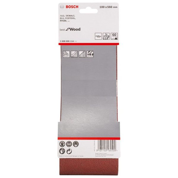 Bosch - Schleifpapier/Schleifvlies PRO X440 Schleifband, 100 2608606114 x 560 mm G60 3-tlg