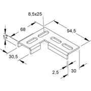 Niedax - Verbinder für Stiel/Profilschiene Winkel-Verbindung WVL 30 − 100 Stück