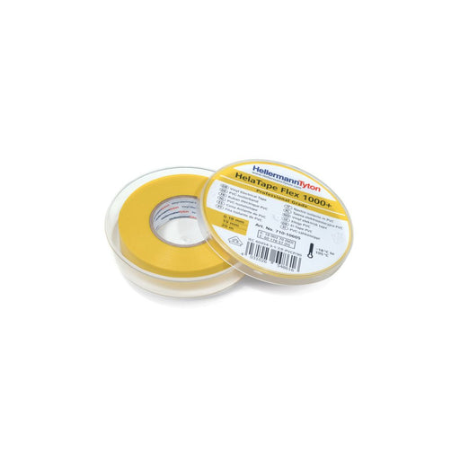 HellermannTyton - Klebeband Premium PVC-Isolierband FLEX1000+19x20 YE 19mmx20m, gelb